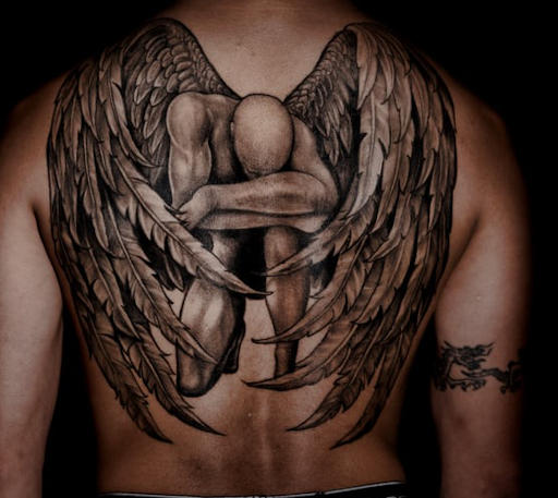 angel back tattoo